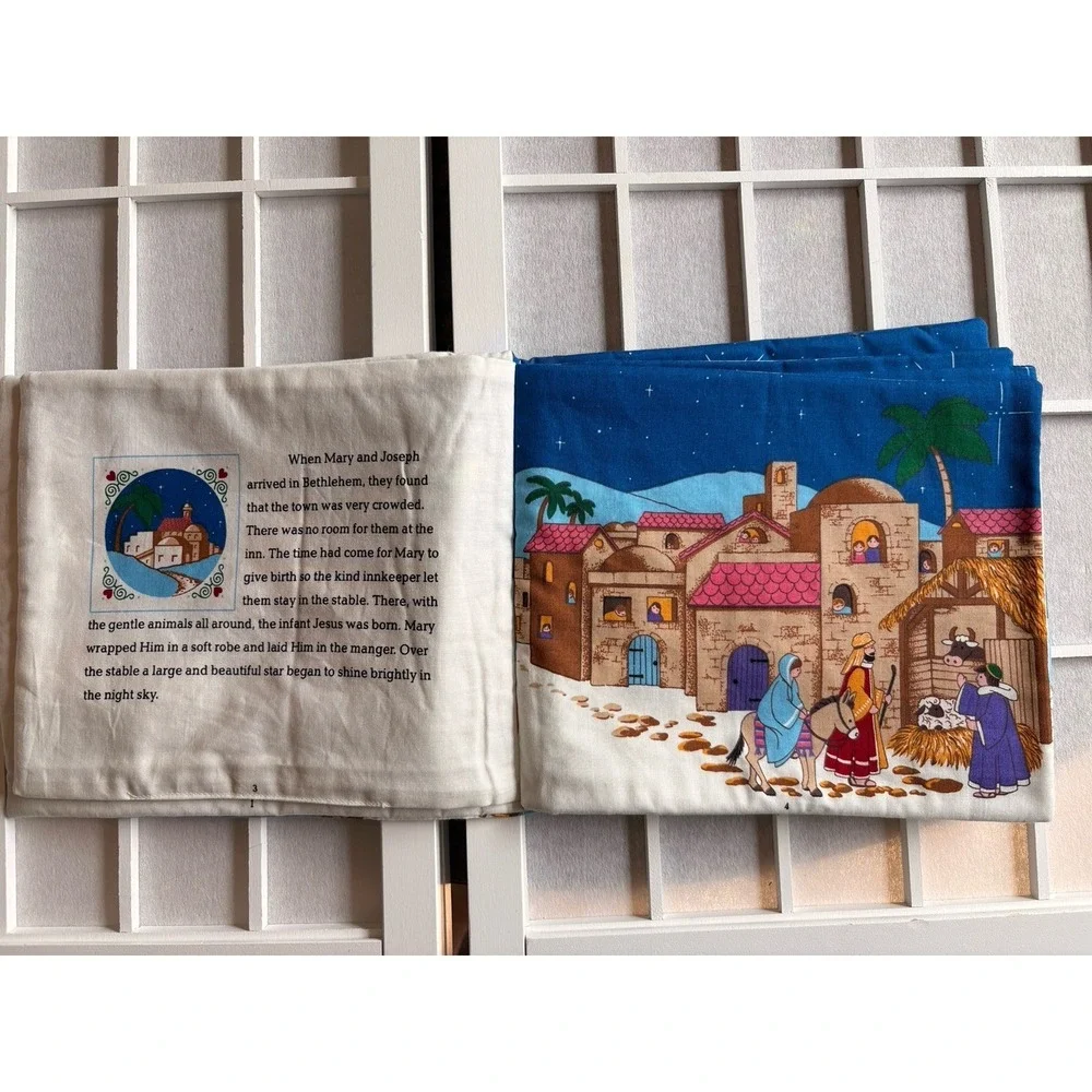 3 Fabric Panel Soft Baby Book Holiday Christmas Frosty, Follow The Star, 12 Days